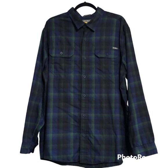 Eddie Bauer green & blue plaid button down - Picture 1 of 4